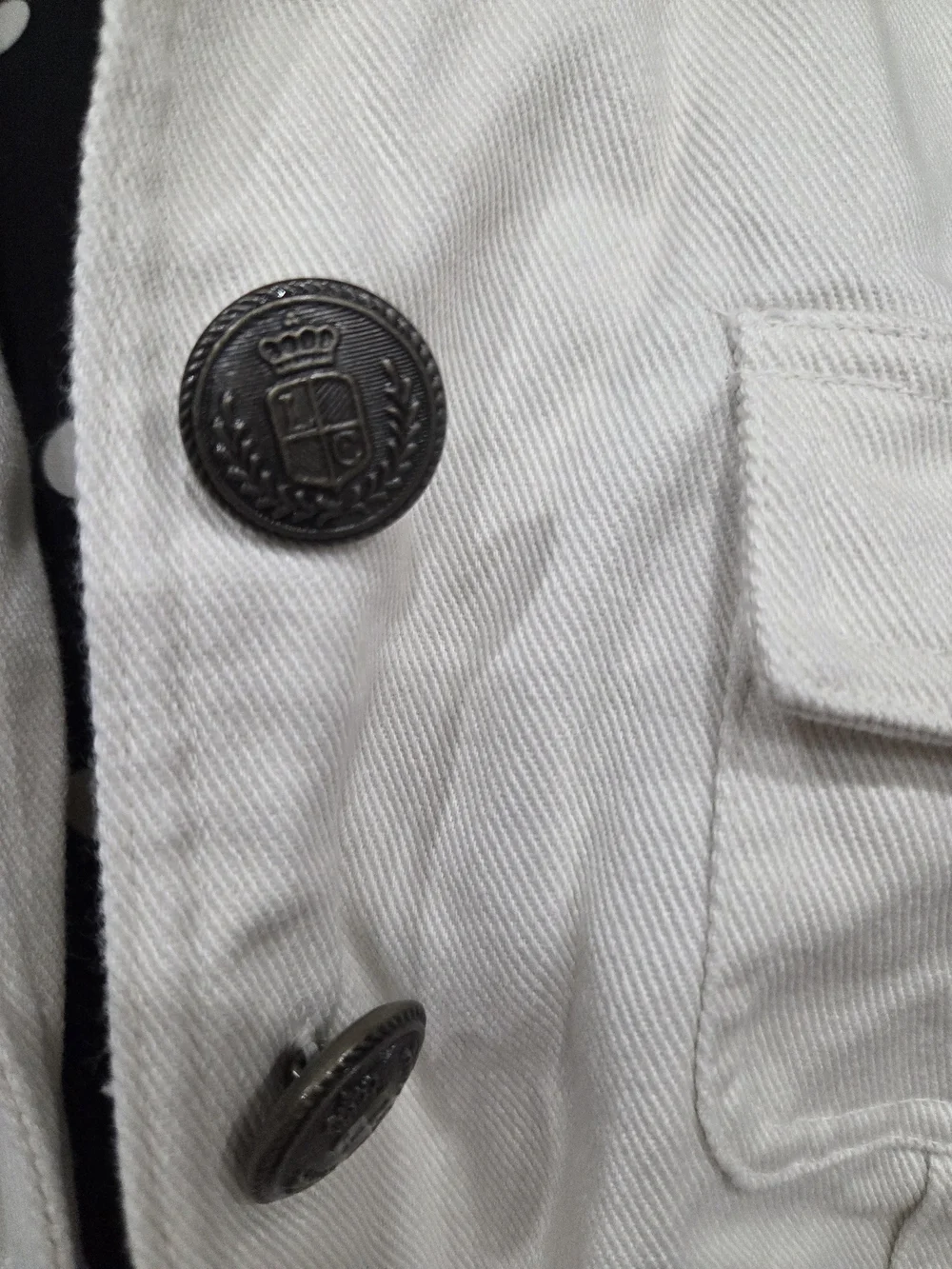 First Issue Liz Claiborne White Utility Jacket with Button Front Size Small